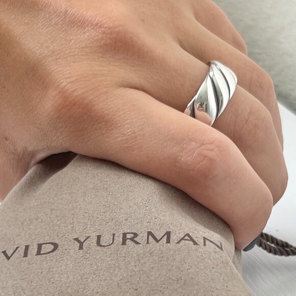 David Yurman 925 Sterling Silver Sculpted Cable Contour Ring Size 9US - Picture 6 of 7